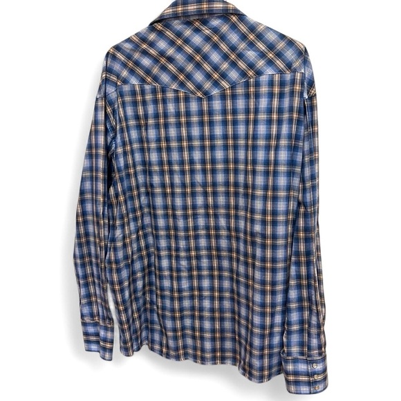 Vintage Wrangler Pearl Snap Front Pocket Plaid Shirt Size XXL - Picture 2 of 11